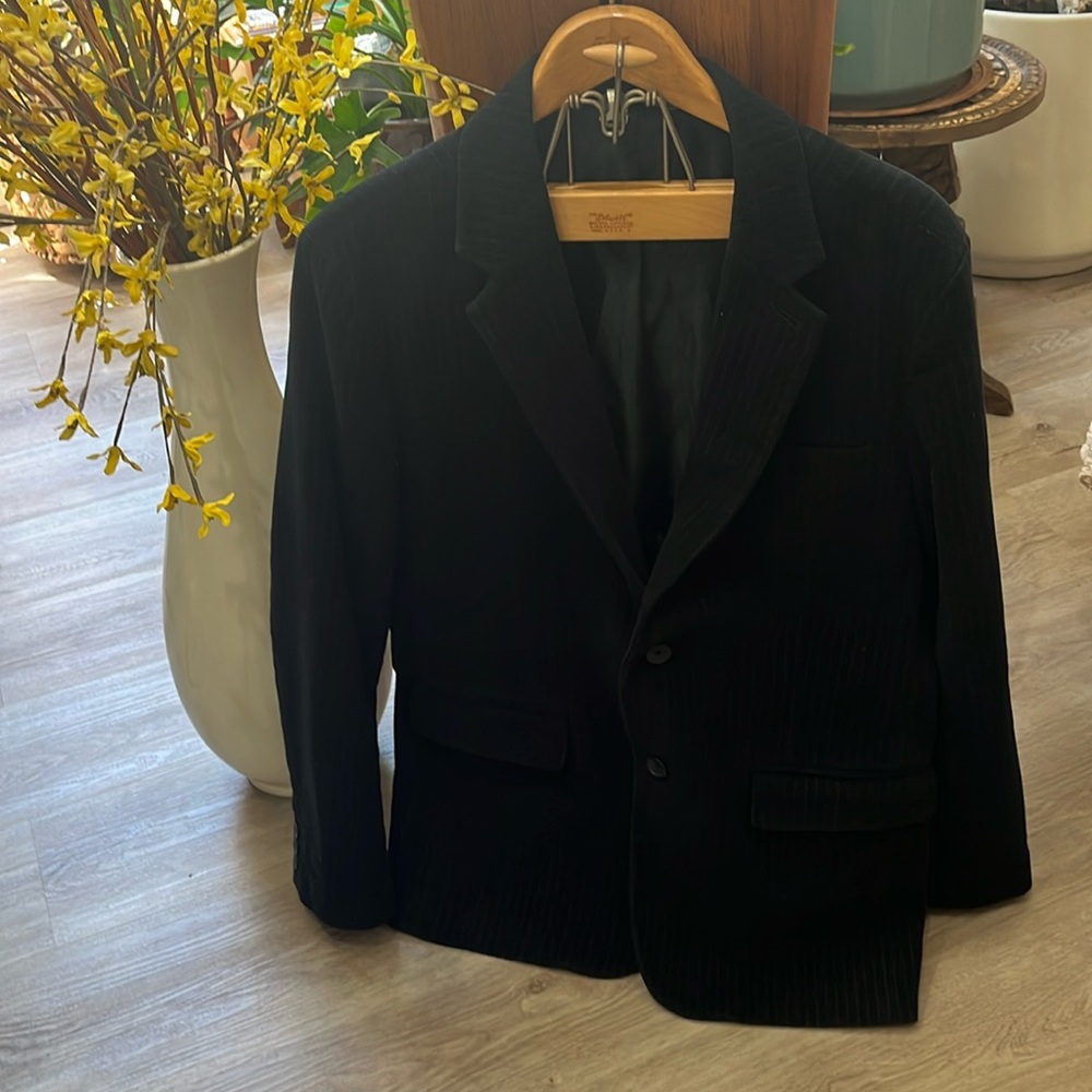 Streetstyle (Unisex) GAP Black Pinstripe Coat Sz Lg.Qual Tailored, Velvety Feel